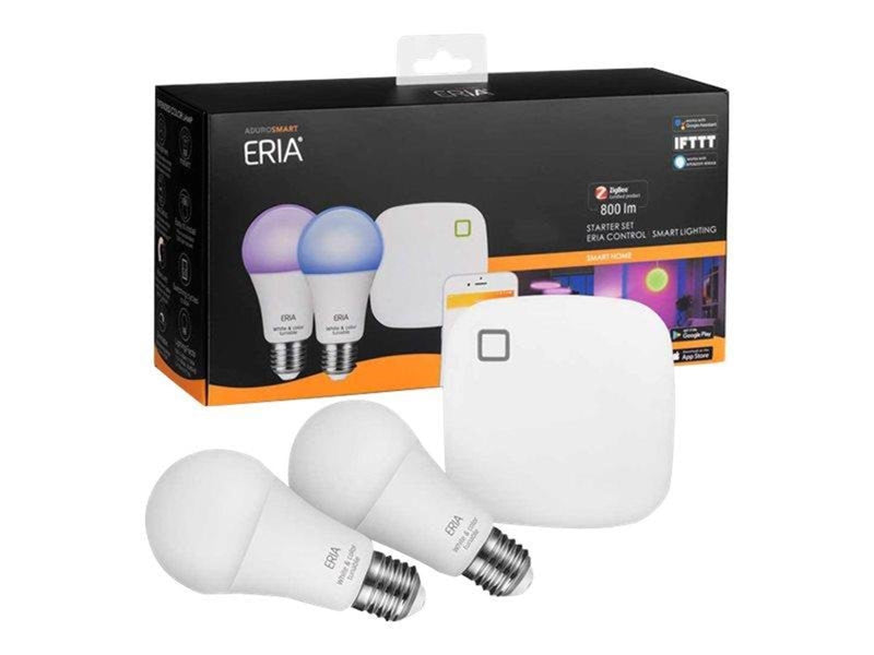 Adurosmart LED-Lampe Startpakke 2 E27 RGB + Bridge 16mill. farver 2200-6500k ZigBee E27