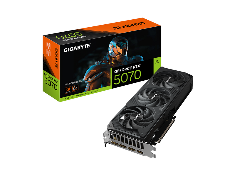 GIGABYTE GeForce RTX 5070 WindForce 3 OC - 12GB GDDR7 RAM - Grafikkarte