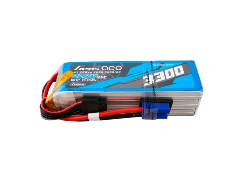 Gens ace &Tattu G-Tech 3300mAh 22.2V 45C 6S1P Lipo Battery Pack with EC5 Plug
