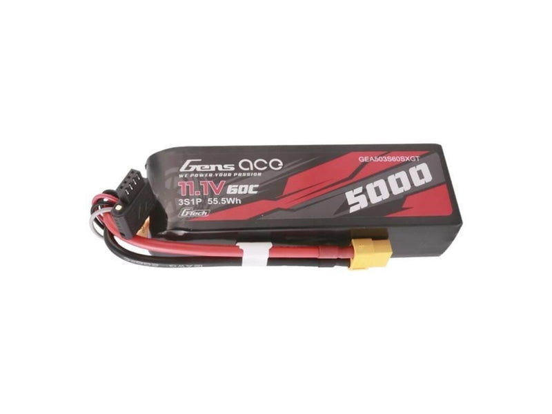 Gens ace &Tattu G-Tech 5000mAh 11.1V 60C 3S1P Lipo With XT60 Plug