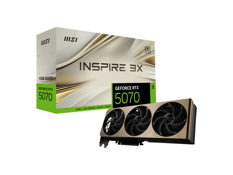 MSI GeForce RTX 5070 Inspire 3X OC - 12GB GDDR7 RAM - Grafikkarte