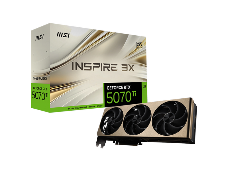 MSI GeForce RTX 5070 Ti Inspire 3X OC Plus - 16GB GDDR7 RAM - Grafikkarte