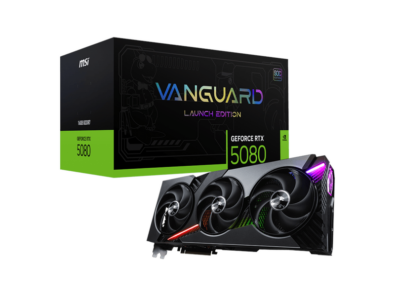 MSI GeForce RTX 5080 Vanguard SOC Launch Edition - 16GB GDDR7 RAM - Grafikkarte