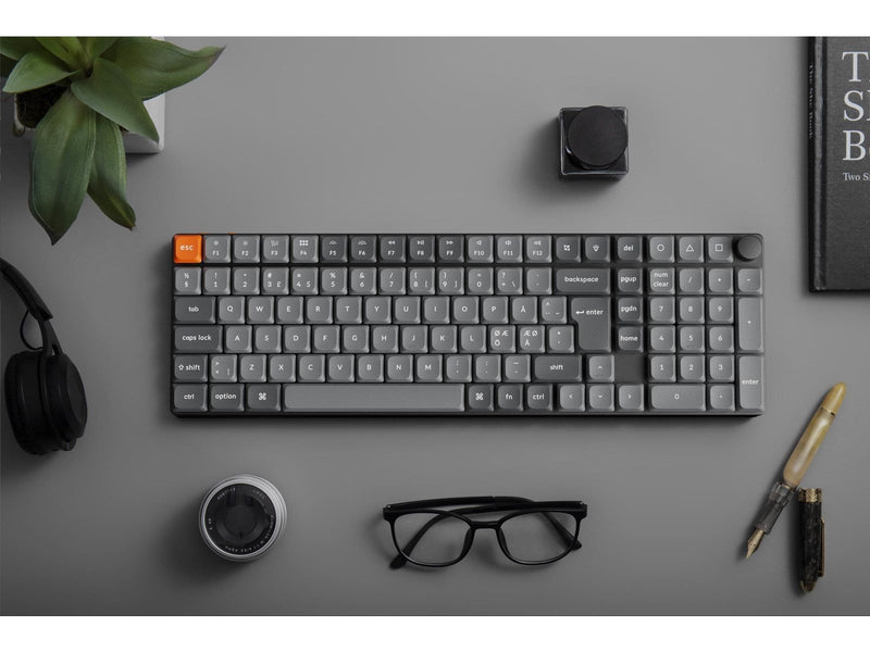 Keychron K17 MAX Wireless Tri-Mode Hot Swap QMK/VIA Gateron Low Profile Red - Gaming Tastaturen - Nordisch - Schwarz