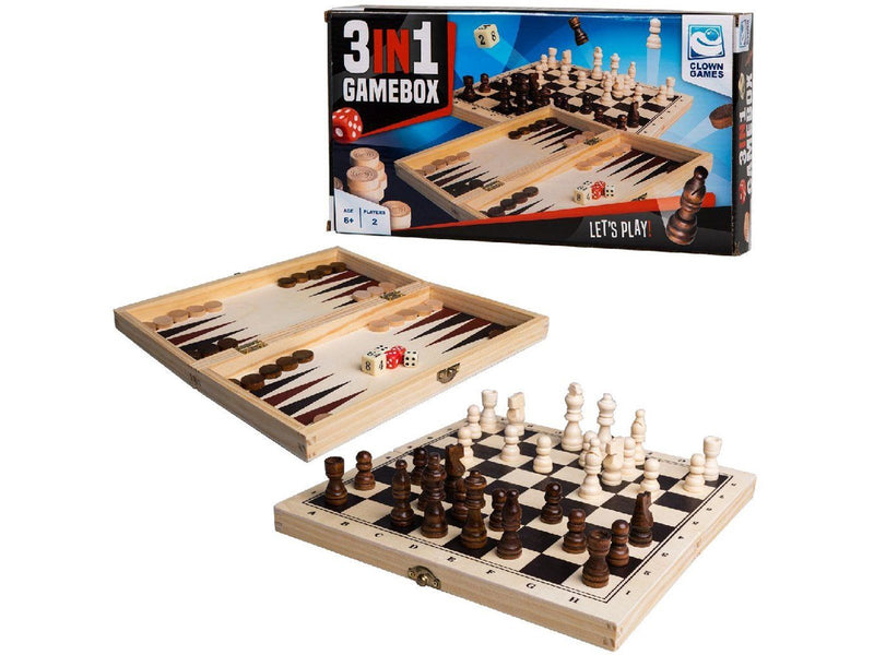 Clown Games - 3In1 Game Box Wood