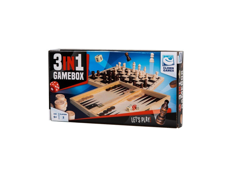 Clown Games - 3In1 Game Box Wood