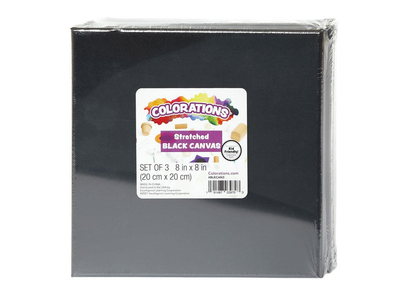 Colorations - Canvas Black 20x20cm Set of 3