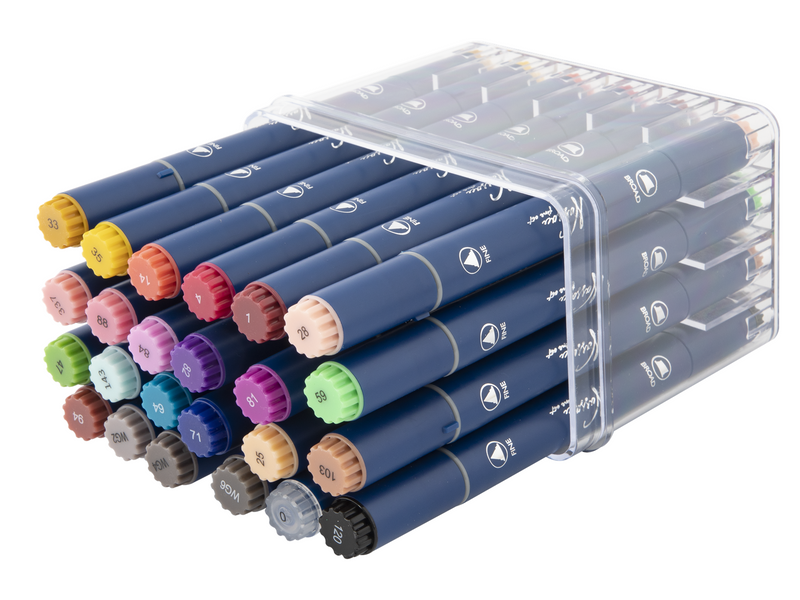 Nassau Round dual markers 24 pcs in transparent box