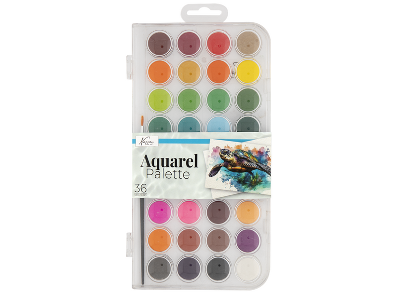 Nassau 36 Aquarel colours in transparent palette