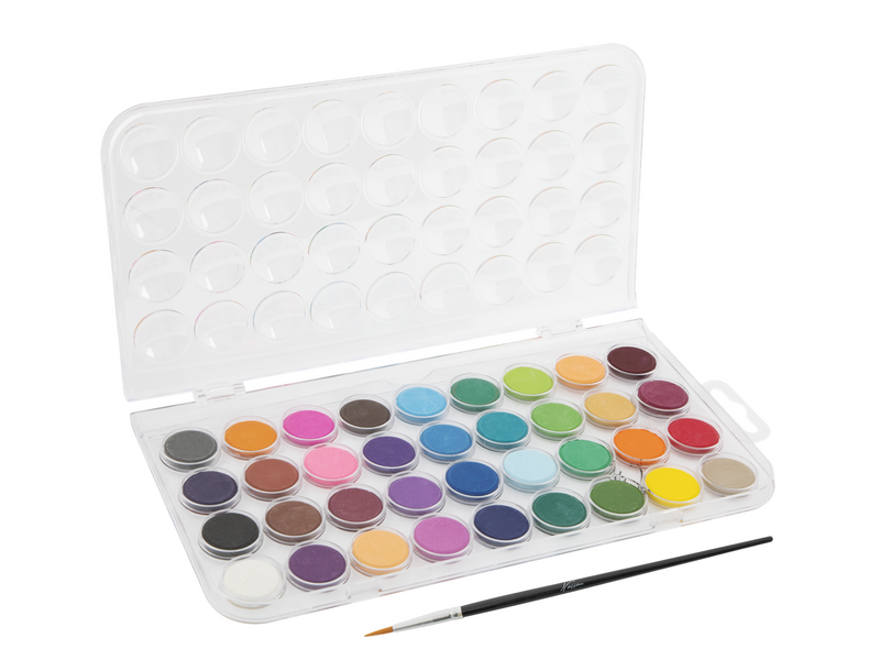 Nassau 36 Aquarel colours in transparent palette