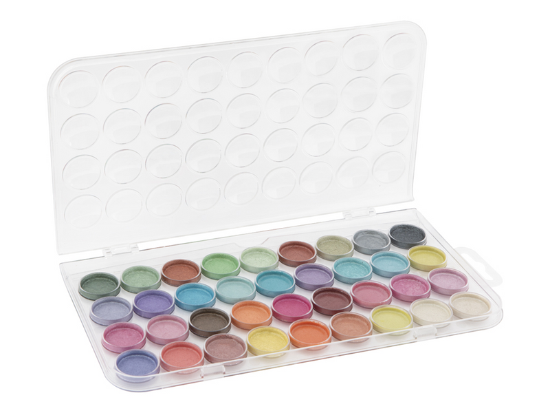 Nassau Metallic aquarel set 36 pc in transparent palette