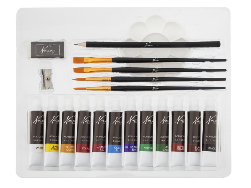 Nassau Acrylic art set 21 pcs. in cardboard box