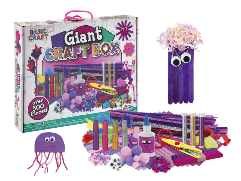 Grafix Giant Craft Box Pink 40x30 cm - 500+ pieces