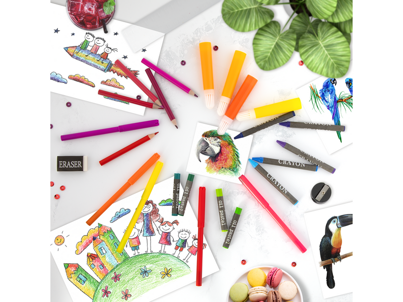 Grafix Wooden Colouring Case 180 pcs - FSC wood