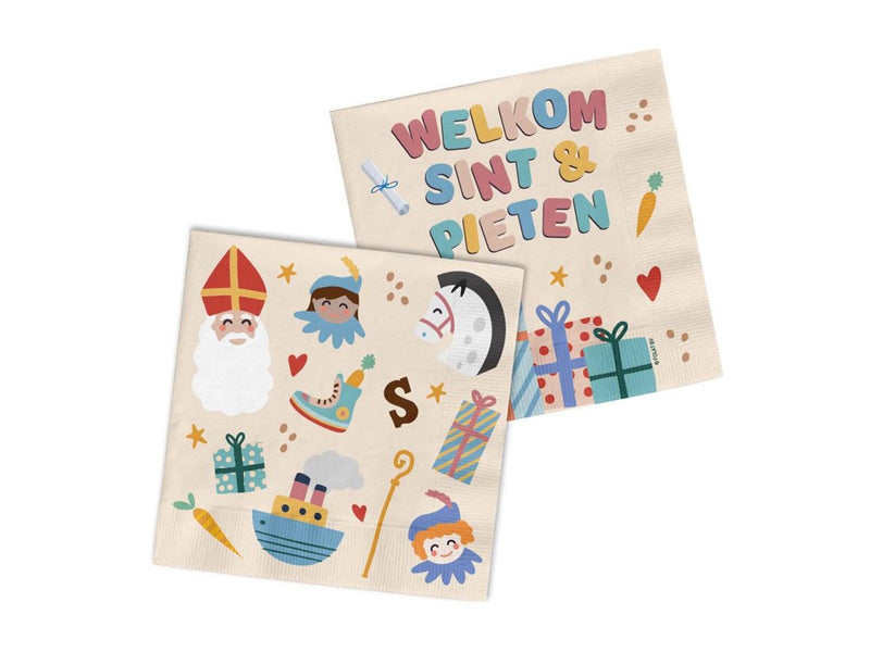 Folat BV - Napkins Welcome Santa & Pieten 20 pcs.