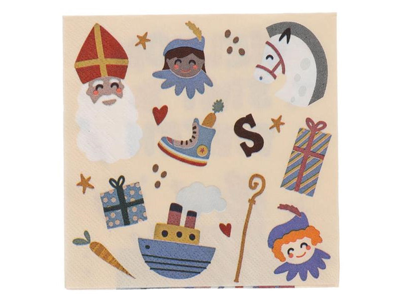 Folat BV - Napkins Welcome Santa & Pieten 20 pcs.