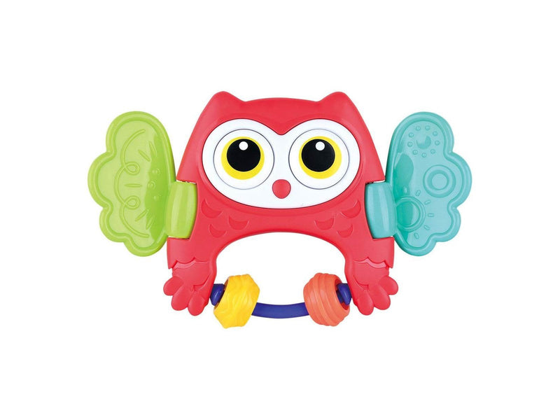 PLAY - Peekaboo Owl Rattle Red