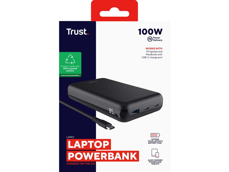 Trust Laro 100W Powerbank (Akku) - schwarz - 20000 mAh