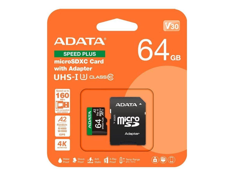 A-Data ADATA SPEED PLUS - flash memory card - 64 GB - SDXC UHS-I