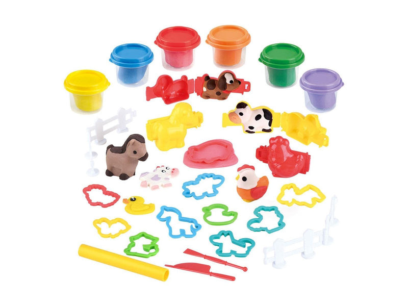 PLAY - Play Farm and Animals Clay Set 6 Clay Pots
