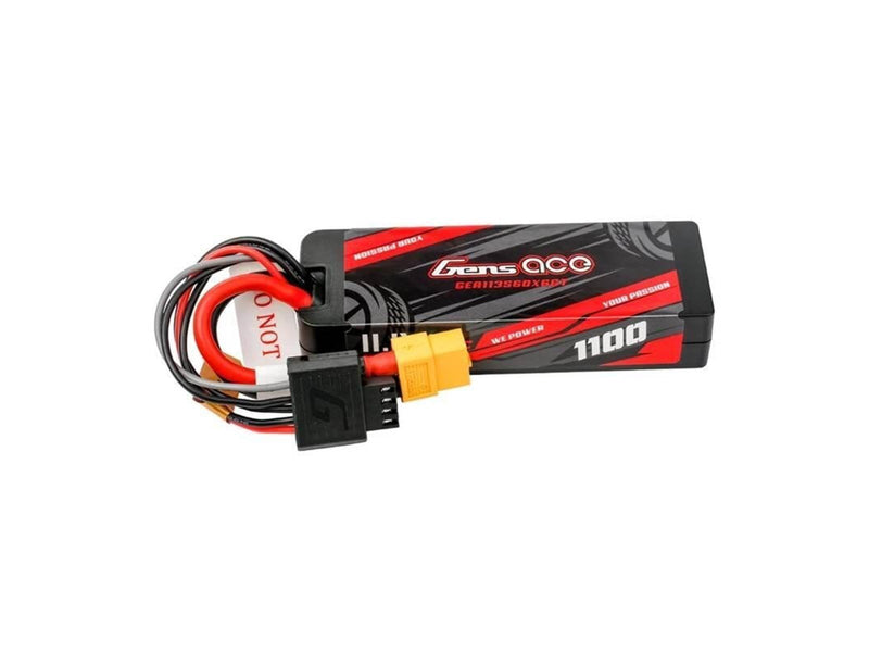 Gens ace &Tattu Lipo G-Tech 1100mAh 11.1V 3S1P 60C GRP-76 Hardcase Battery with XT60 Plug