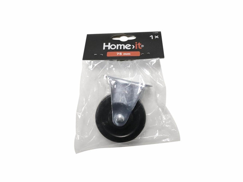 Homeit fixed furniture wheel 75 mm black plastic