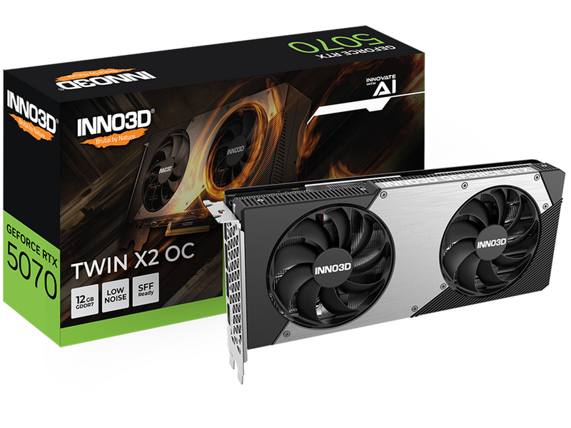 Inno3D GeForce RTX 5070 Twin X2 OC - 12GB GDDR7 RAM - Grafikkarte