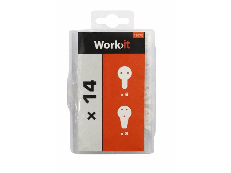 Workit concrete hook assortment with 14 parts