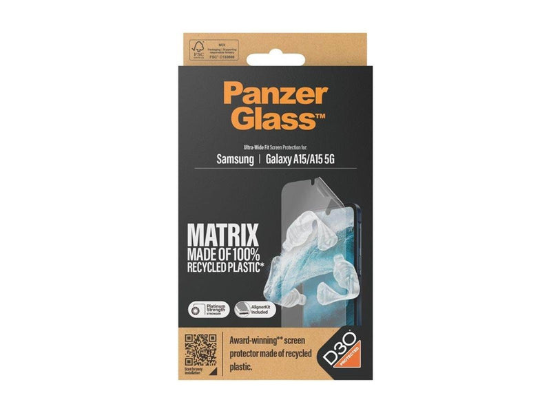 PanzerGlass ECO Matrix - screen protector for mobile phone - with D3O ultra-wide fit with AlignerKit