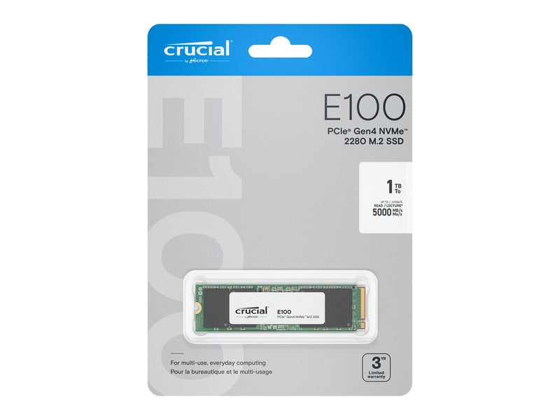 Crucial E100 SSD - 480GB - PCIe 4.0 - M.2 2280