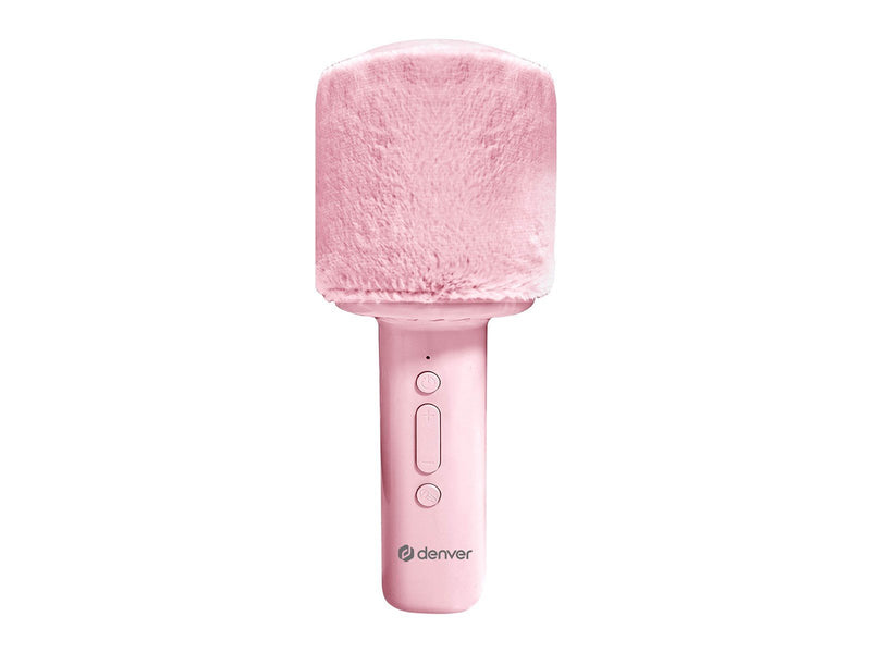 DENVER Bluetooth Karaoke  Microphone Speaker with fluffy top - Pink