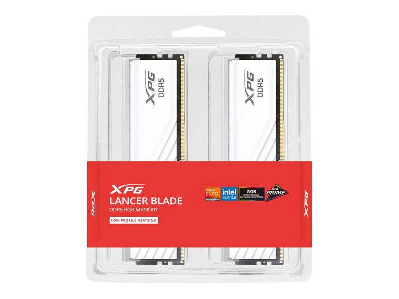 A-Data XPG Lancer Blade RGB DDR5-6000 - 32GB - CL30 - Dual Channel (2 pcs) - AMD EXPO & Intel XMP - Weiß mit RGB