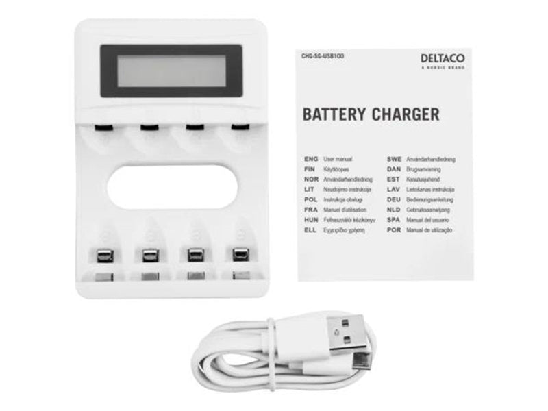 Deltaco USB Battery Charger