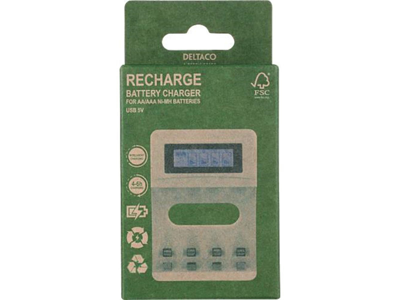 Deltaco USB Battery Charger