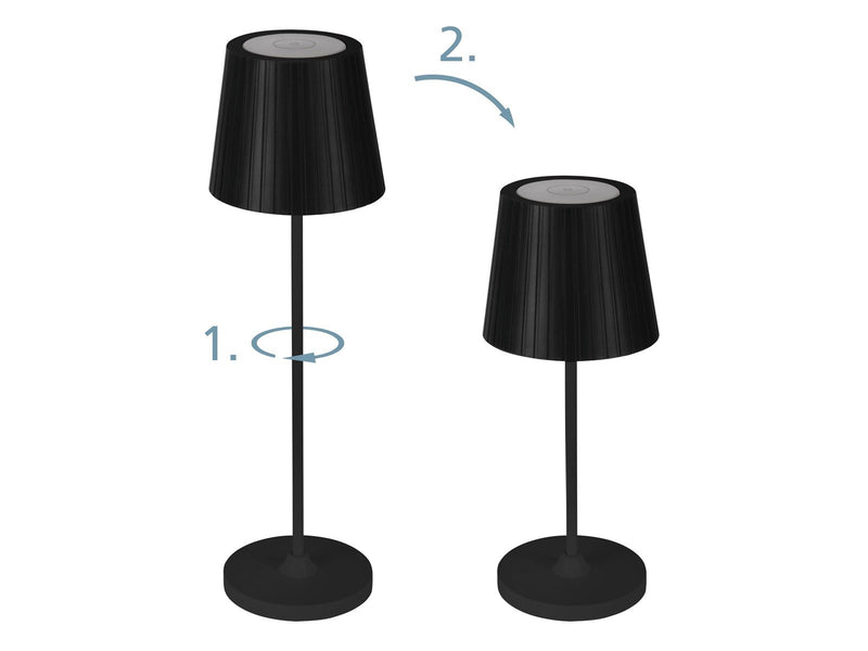EGLO CABOZO outdoor table lamp, USB-C and touch, black