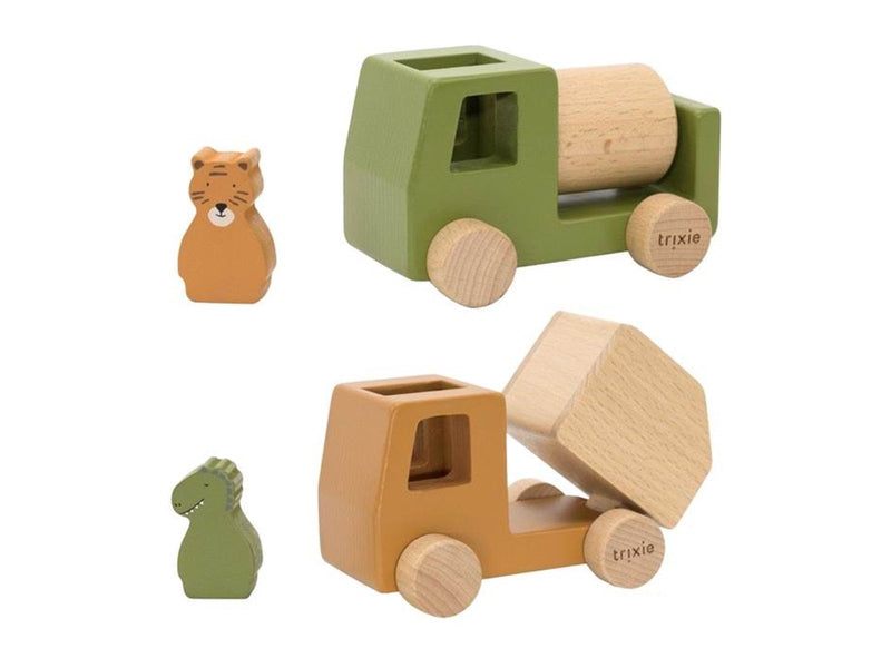 Trixie Baby Wooden Animal Trucks 4pcs.