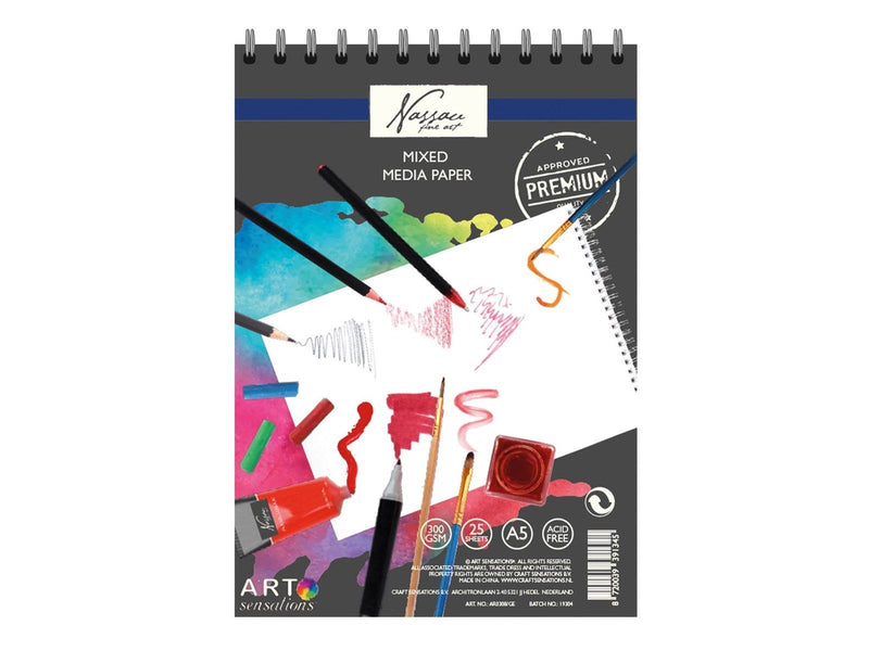 Creative Craft Group - Sketchbook Mixed Media Paper A5 25 sheets