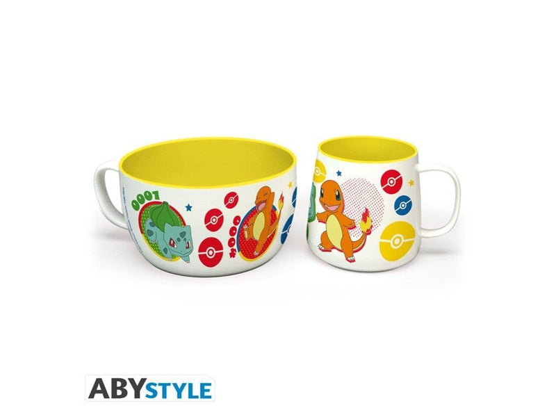 ABYstyle - POKEMON - Breakfast Set Mug + Bowl - Pikachu & Kanto Starters - Becher