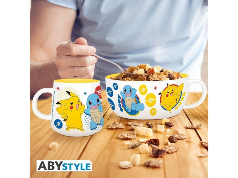 ABYstyle - POKEMON - Breakfast Set Mug + Bowl - Pikachu & Kanto Starters - Becher