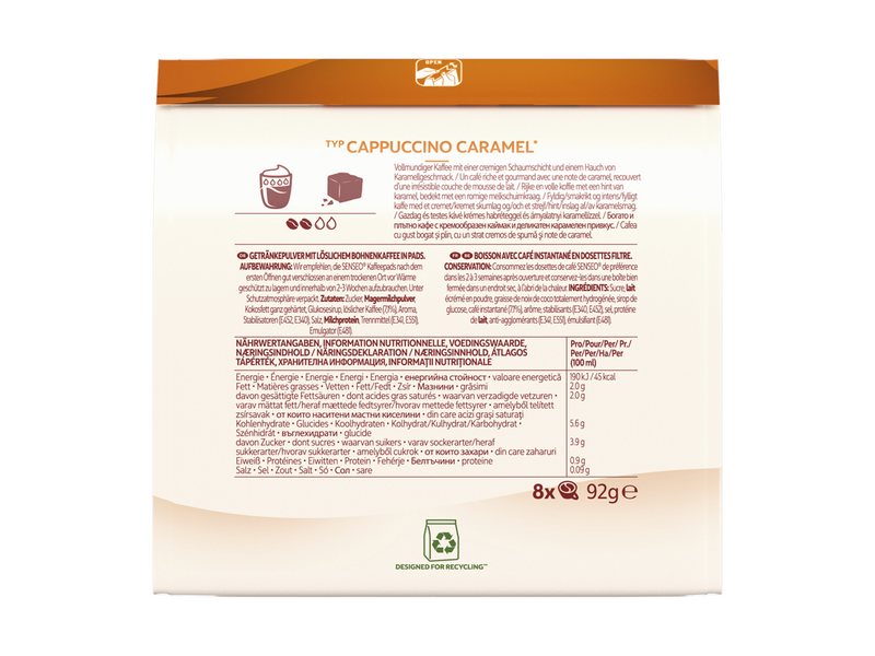 Senseo Pads Cappuccino Caramel - 8 pcs