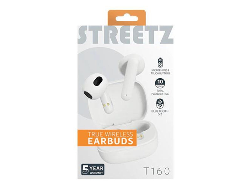 STREETZ True Wireless Earbuds - White
