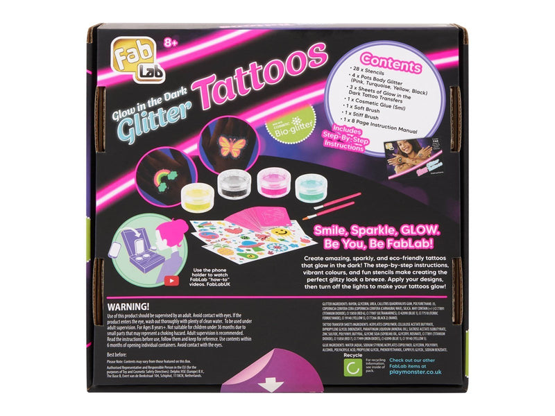 Fab Lab Glow in the dark -Glitter Tattoos
