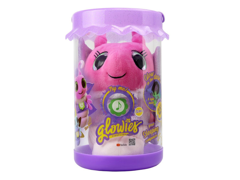 Glowies bedtime buddy with music and light Pink. 28 cm