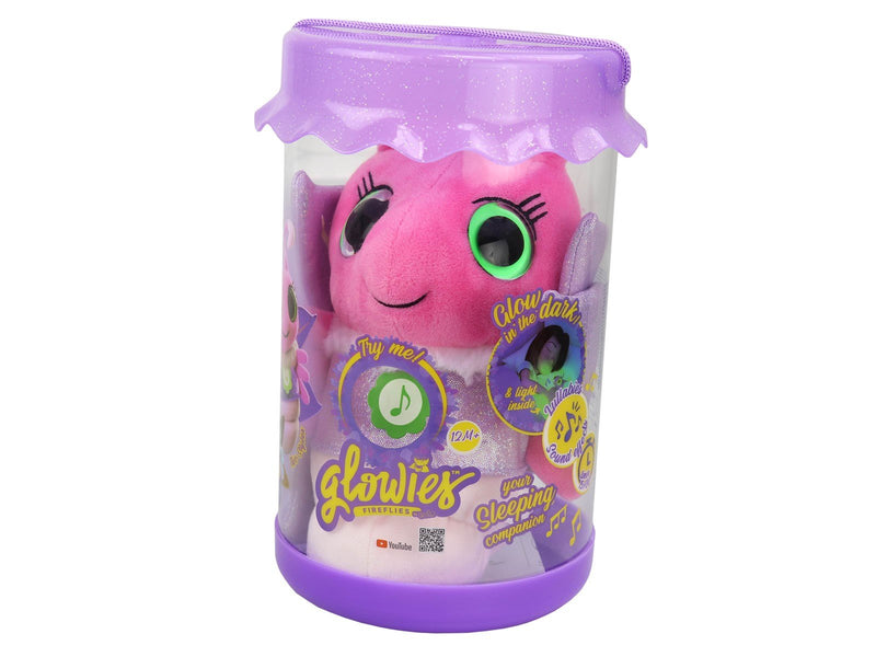 Glowies bedtime buddy with music and light Pink. 28 cm