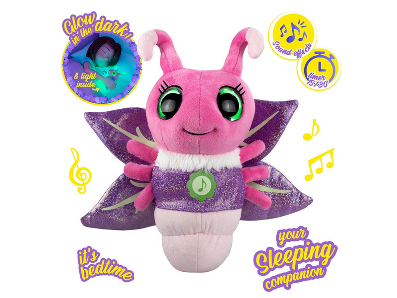 Glowies bedtime buddy with music and light Pink. 28 cm