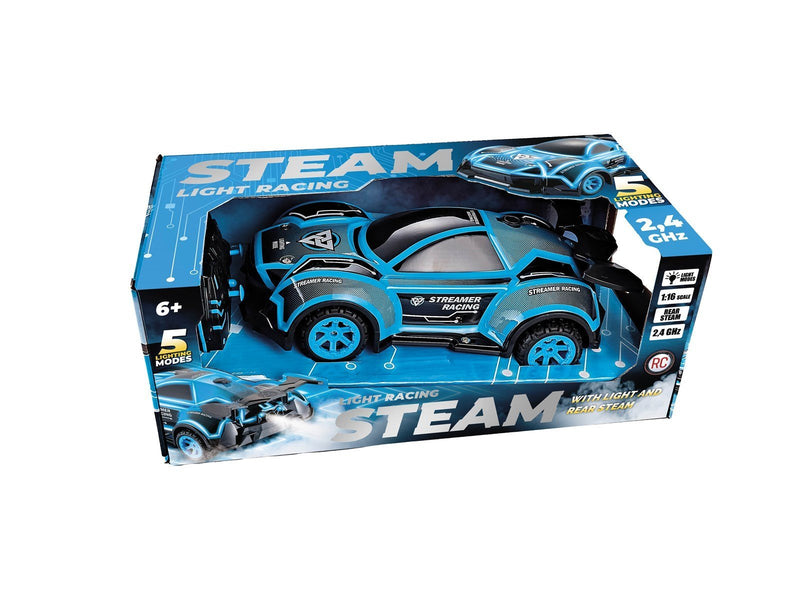 SPEED X RC Steam 2WD Car BLUE 1:16 Steaming & light