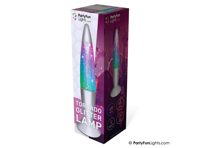 Party Funlight Tornado glitter lampe - Multifarvet H: 36cm
