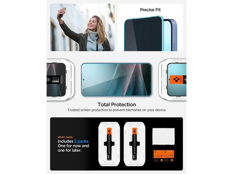 Spigen Glass tR EZ Fit HD (Privacy) 2 Pack - Samsung Galaxy S25/S24
