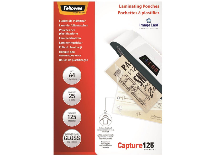 Fellowes laminator pouch - A4 125 micron - 25 unites