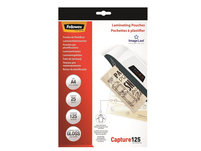 Fellowes laminator pouch - A4 125 micron - 25 unites
